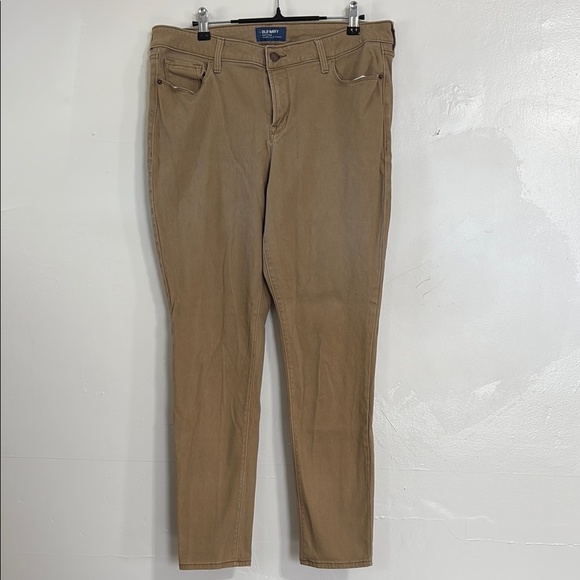 Old navy women’s khaki Skinny Jeans size 14 EUC - Picture 1 of 6